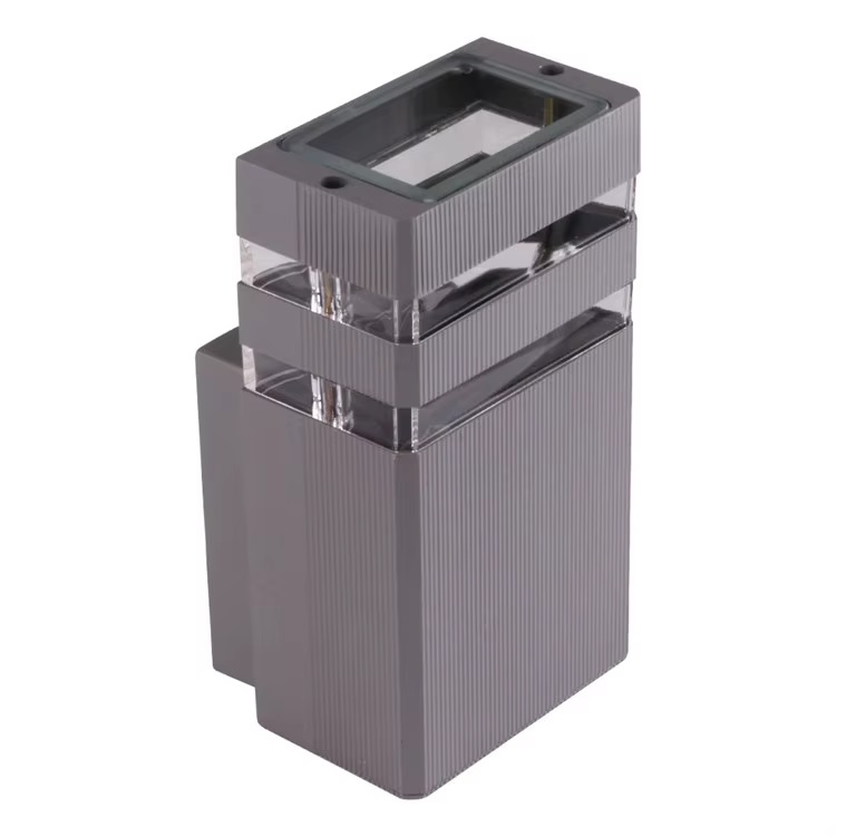 APLIQUE DE PARED CUADRADO GRIS 1 LUZ E27 WJ