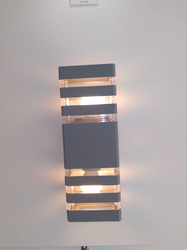 APLIQUE DE PARED CUADRADO GRIS 2 SOCKET  E27