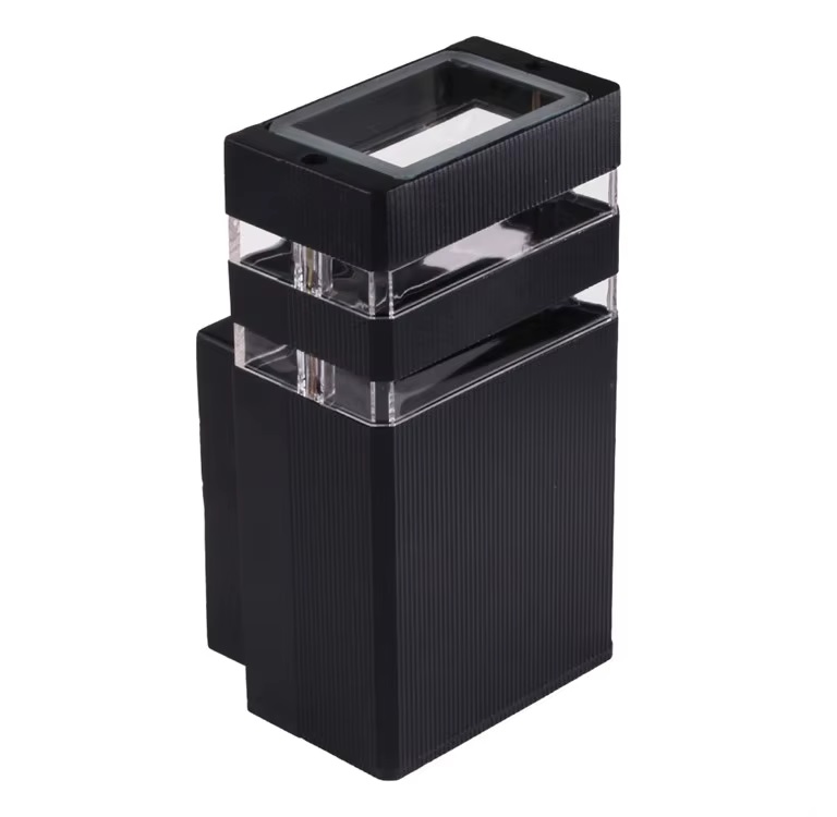 APLIQUE DE PARED CUADRADO NEGRO 1 LUZ E27