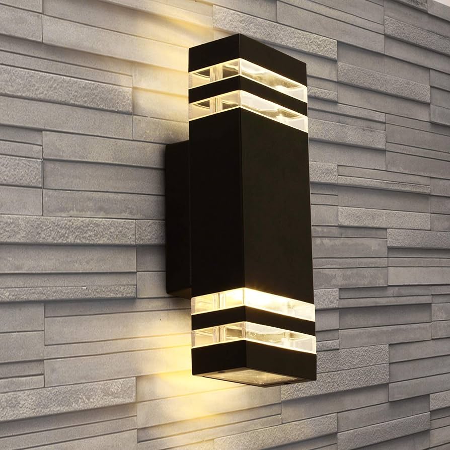 APLIQUE DE PARED CUADRADO NEGRO 2 SOCKET E27 WJ