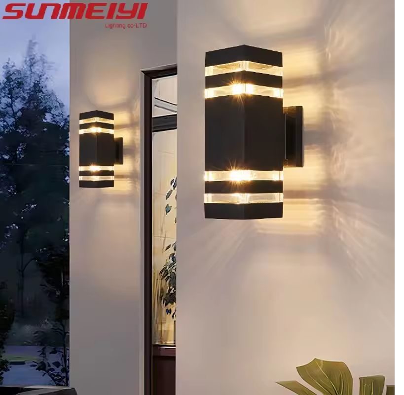 APLIQUE DE PARED CUADRADO NEGRO BIDIRECIONAL E27