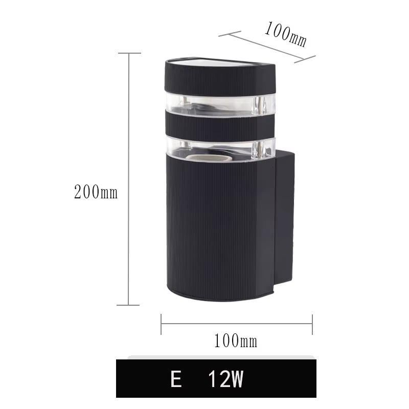 APLIQUE DE PARED OVALADO 1 LUZ NEGRO PARA EXTERIOR E27