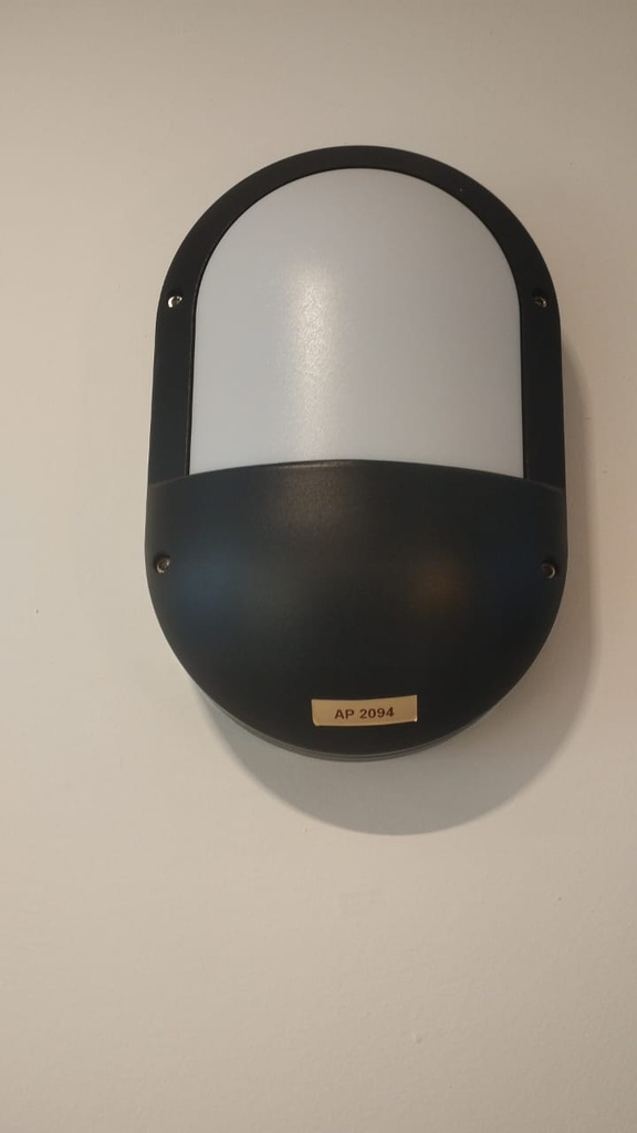 APLIQUE DE PARED OVALADO NEGRO PARA EXTERIOR E27