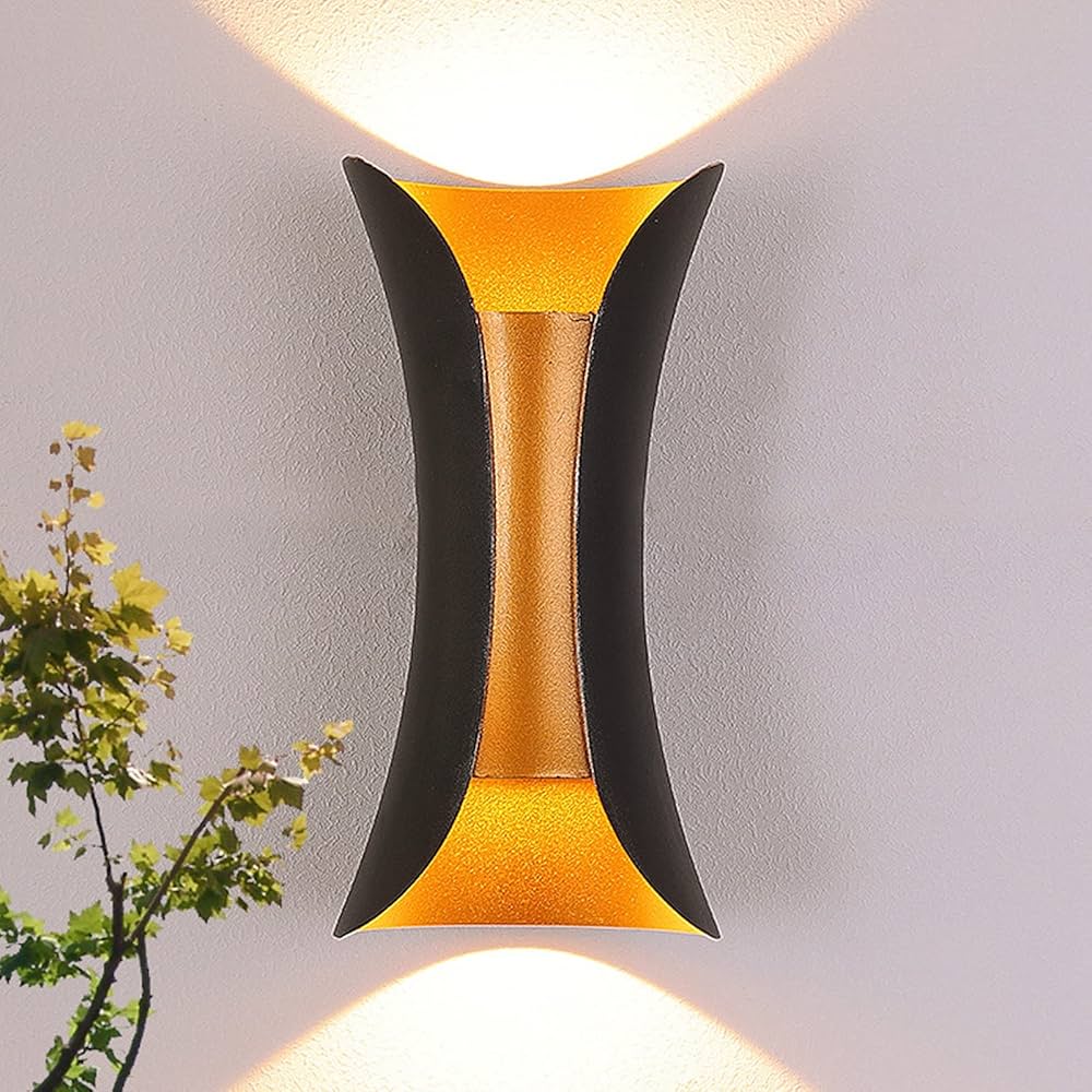 APLIQUE LED DE PARED DORADO Y NEGRO 2X5W AC85-265V