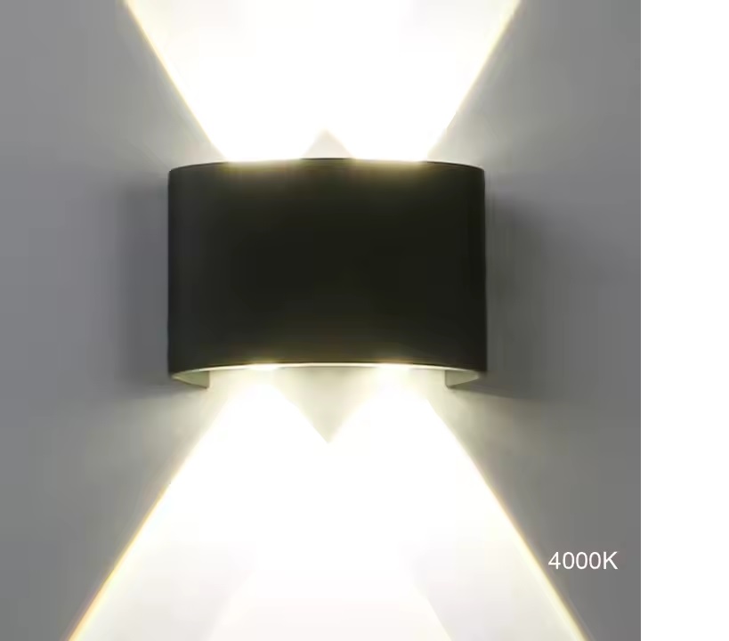 APLIQUE LED DE PARED OVALADO NEGRO 4W 3000K AC85-265V IN