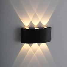 APLIQUE LED DE PARED OVALADO NEGRO 6W 3000K AC85-265V  FE