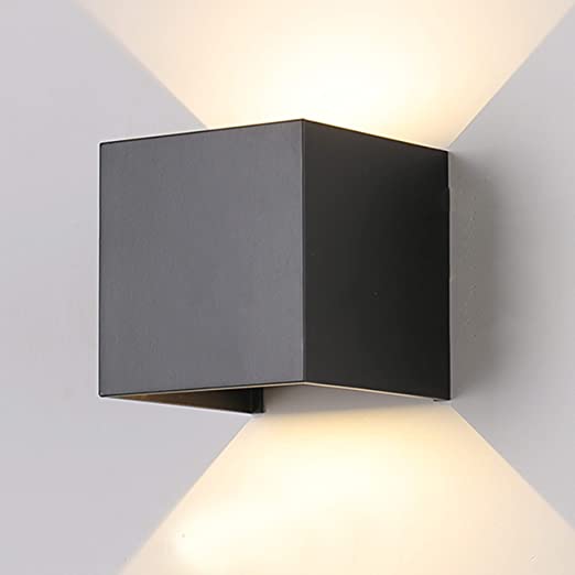 APLIQUE LED DE PARED TIPO CUBO NEGRO 2X3W 3000K WJ