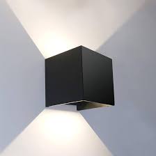 APLIQUE LED DE PARED TIPO CUBO NEGRO 2X3W 6500K  YF