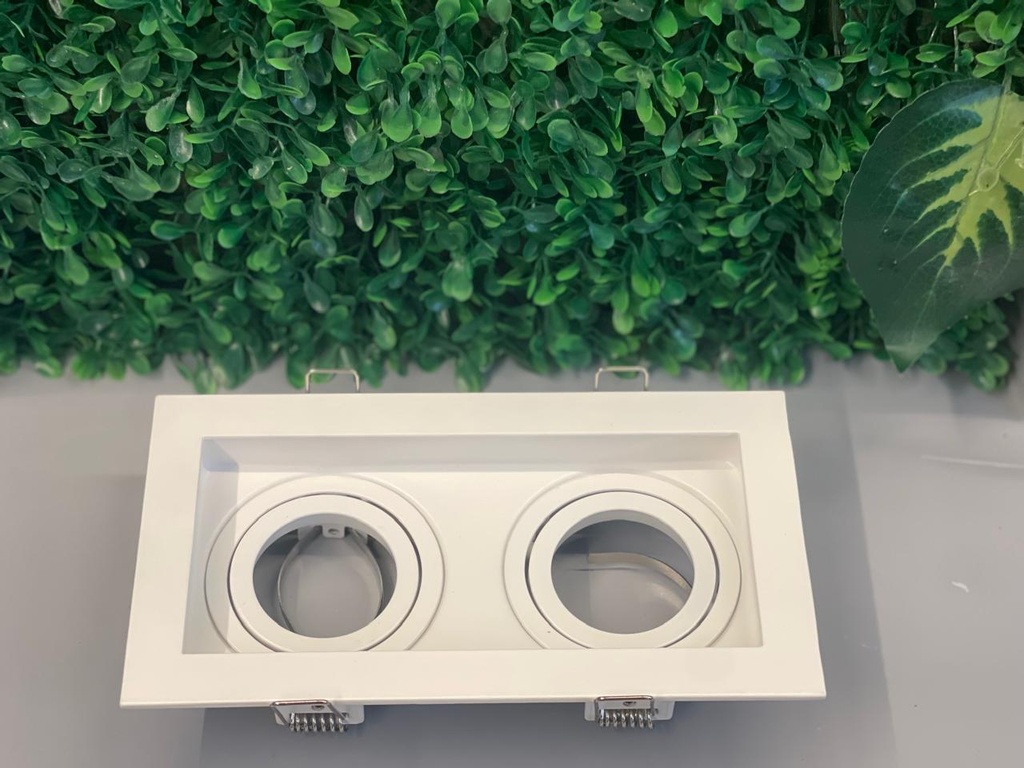 BASE DE DICROICA CUADRADA BASCULANTE PROFUNDA BLANCA DOBLE ML