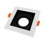 BASE DE DICROICA CUADRADA BASCULANTE SEMIPROUNDA BLANCA Y NEGRA EVOLIGTH 100X100X37