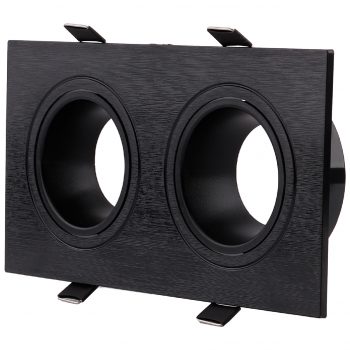 BASE DE DICROICA CUADRADA DOBLE PLASTICA NEGRA ROOMLUX