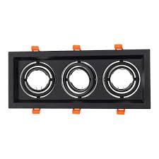 BASE DE DICROICA CUADRADA TRIPLE BASCULANTE NEGRA FE