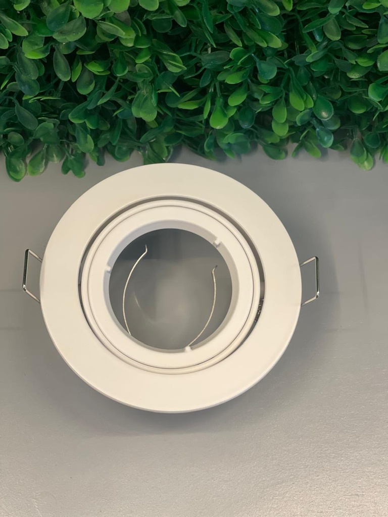 BASE DE DICROICA REDONDA BASCULANTE PLANA BLANCA ML