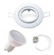 BASE DE DICROICA REDONDA FIJA PLANA BLANCA EVOLIGHT 80x55x30