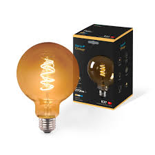 BOMBILLO LED FILAMENTO AMBAR GLOBO DIMMABLE G80 6W 2700K E27 AC100-130V LIGHTNEST