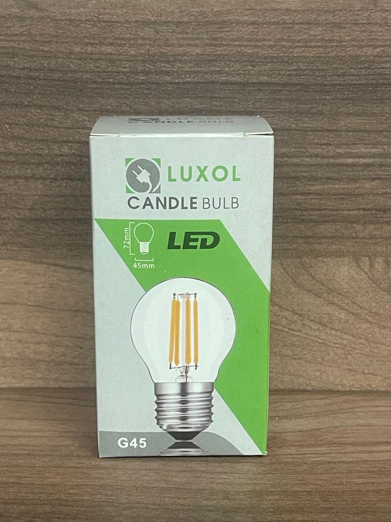 BOMBILLO LED FILAMENTO CLEAR G45 2W 3000K E27 AC100-130V LUXOL