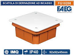 CAJA DE REGISTRO EMPOSTRABLE PLASTICA FAEG 92X92X45MM (3.6X3.6'')