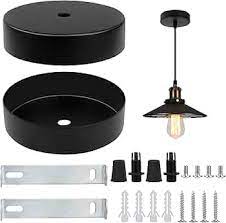 CUBRE FALTA  DE TECHO REDONDO NEGRO P/ LAMPARA