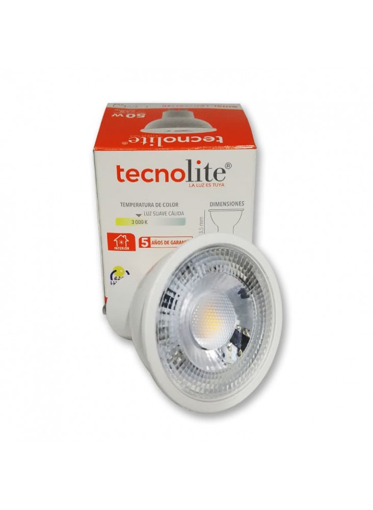 DICROICA LED GU10 6W 3000K 550LM AC100-127V TECNOLITE