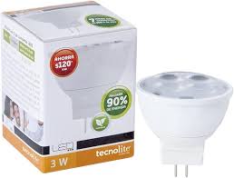 DICROICA LED MR11 3W 3000K 200LM AC100-127V TECNOLITE
