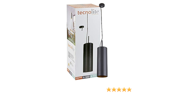 LAMPARA COLGANTE CILINDRICA NEGRA E27 TECNO