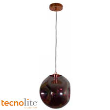 LAMPARA COLGANTE DE TECHO TIPO GLOBO PLATEADA E27 TECNOLITE