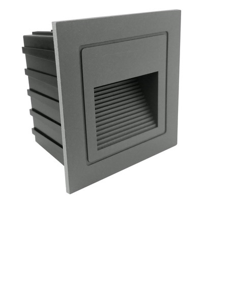 LAMPARA LED EMPOSTRABLE DE ESCALERA GRIS CUADRADA 3W 3000K 85-265V ML