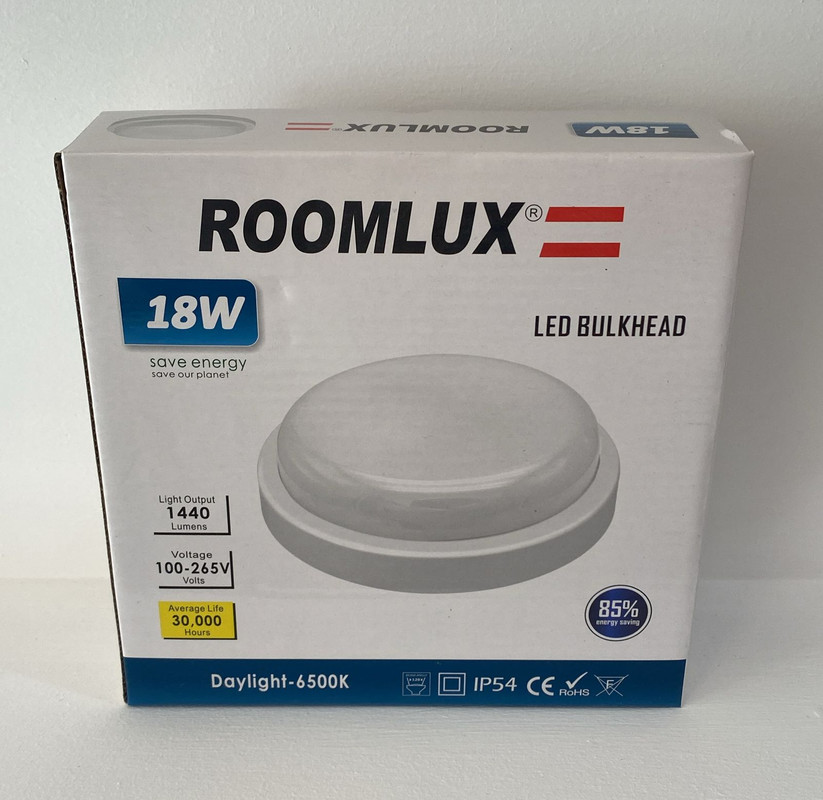 LAMPARA LED REDONDA SUPERFICIE 18W 6500K AC100-265V LM1440 3000HRS ROOMLUX