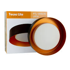 LAMPARA REDONDA SUPERFICIE NEGRO/COBRE E27X2 TECNOLITE