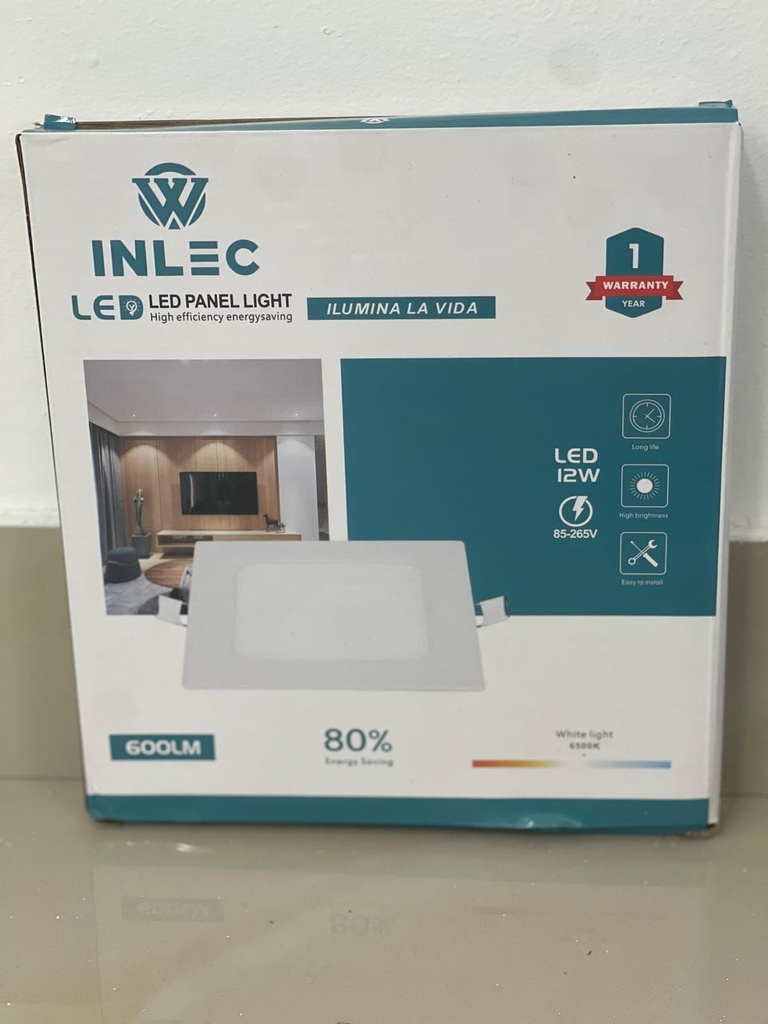 PANEL LED CUADRADO EMPOSTRABLE 12W 6500K AC85-265V IN