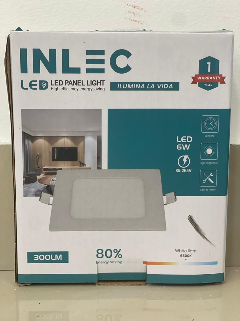 PANEL LED CUADRADO EMPOSTRABLE 6W 6500K AC85-265V IN