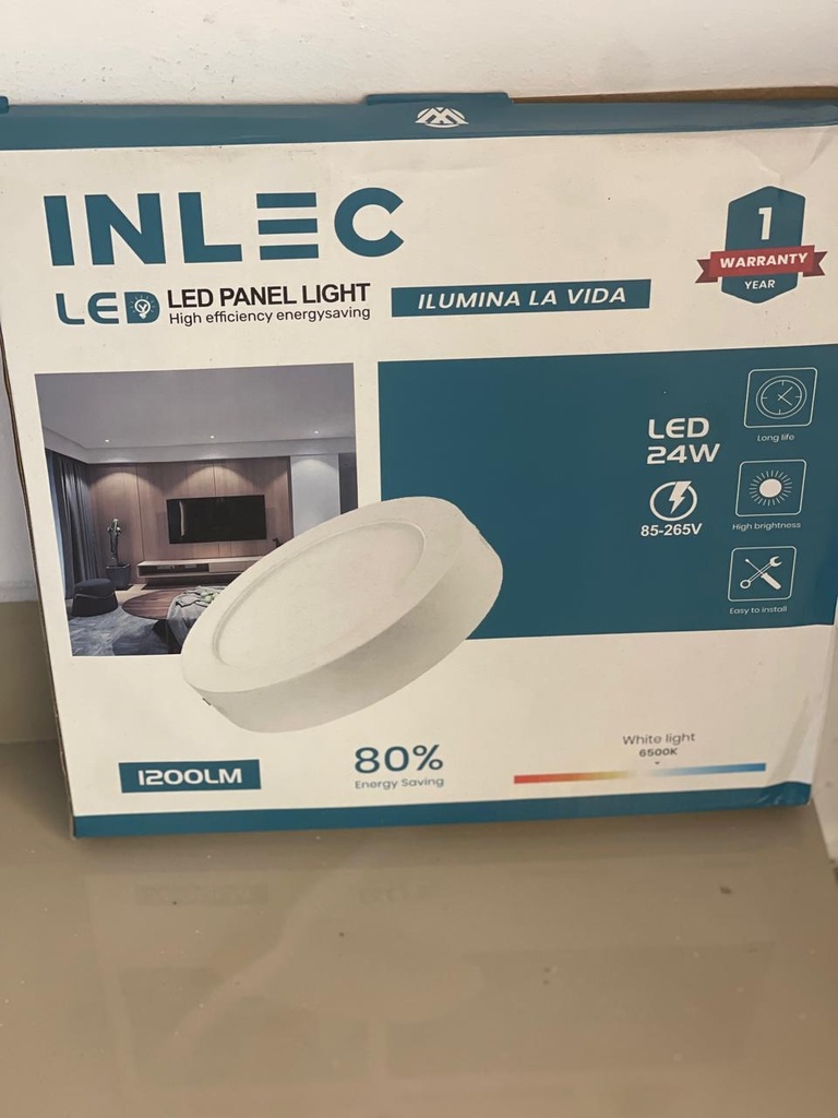 PANEL LED REDONDO DE SUPERFICIE 24W 6500K AC85-265V IN