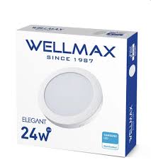 PANEL LED REDONDO DE SUPERFICIE 24W 6500K Ø225MM AC100-240V 1440LM 25000HRS WELLMAX