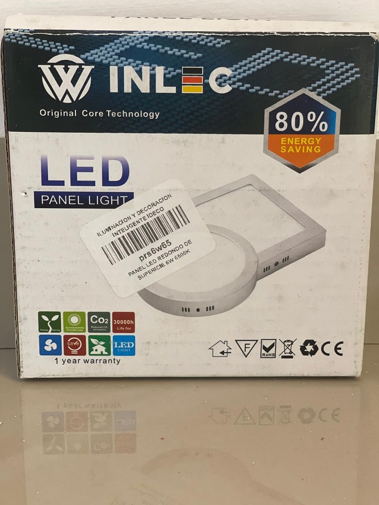 PANEL LED REDONDO DE SUPERFICIE 6W 6500K AC85-265V IN