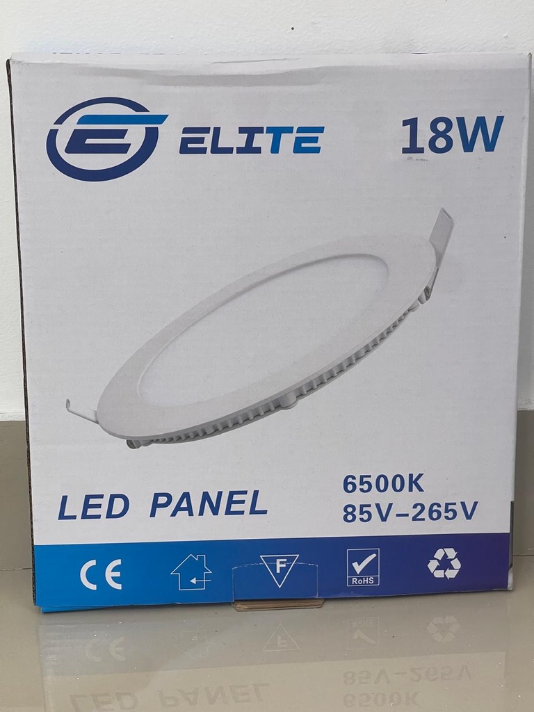 PANEL LED REDONDO EMPOSTRABLE 18W 6500K AC85-265V ELITE