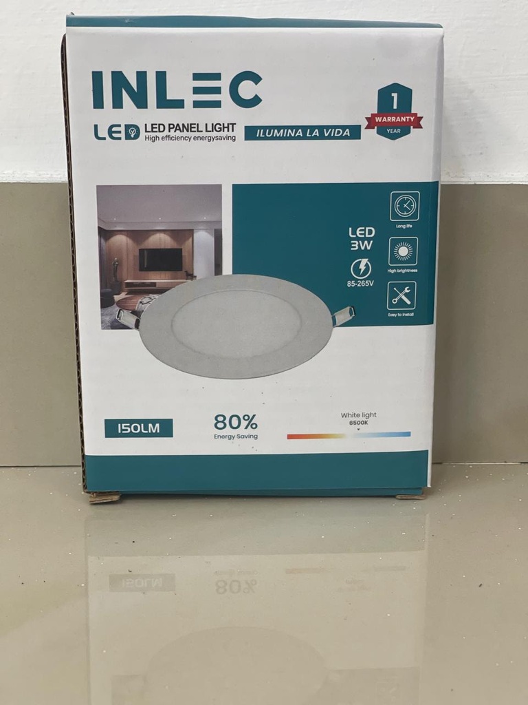 PANEL LED REDONDO EMPOSTRABLE 3W 6500K AC85-265V IN