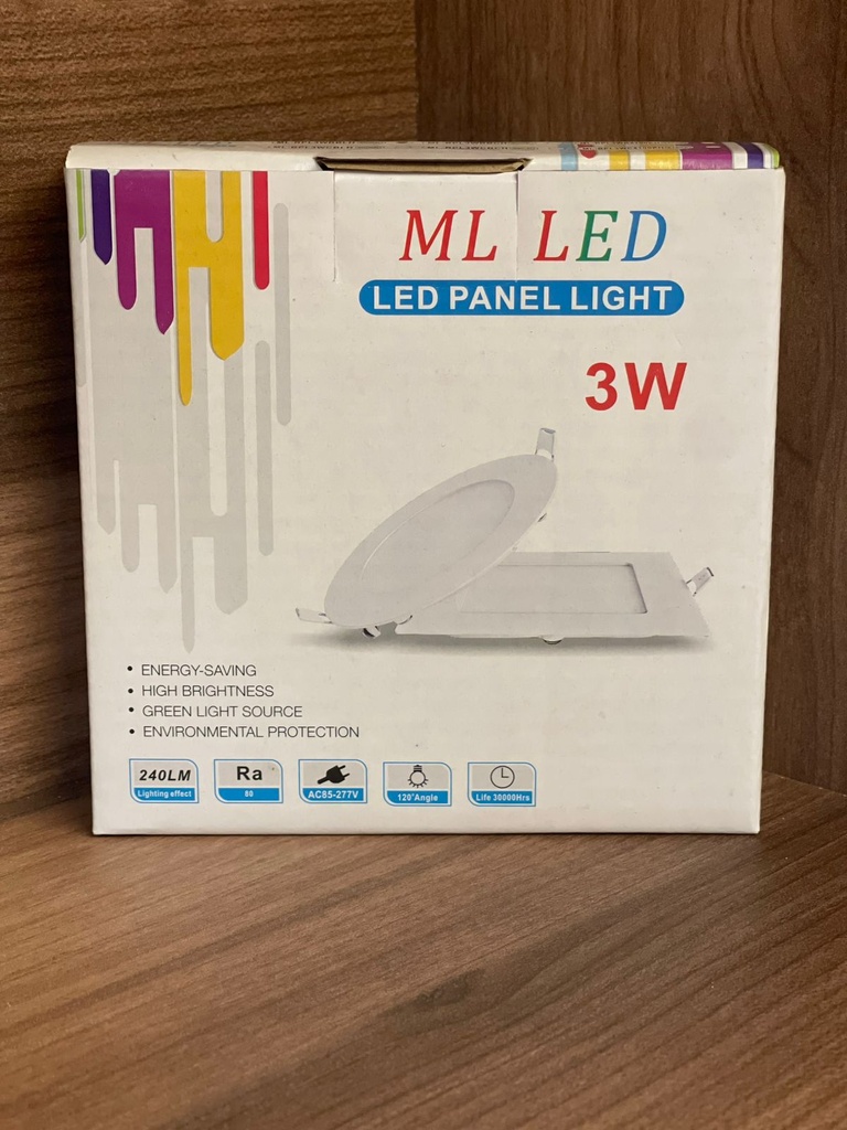 PANEL LED REDONDO EMPOSTRABLE 3W 3000K Ø75MM 83MM AC85-277V 240LM 30000HRS ML