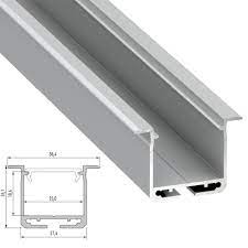 PERFIL DE ALUMINIO GRIS CON PESTAÑA PARA COLGAR 2.5X2X1/4