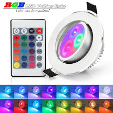 SPOT LED REDONDO BLANCO DE EMPOSTRAR  RGB 3W AC85-265V IN