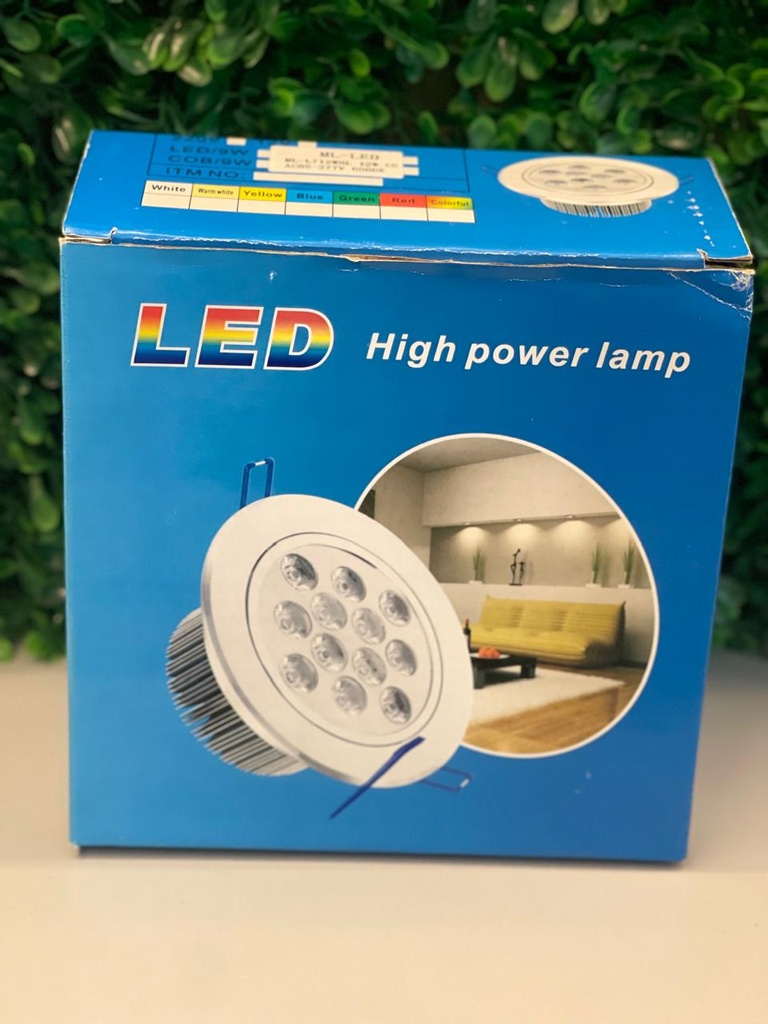 SPOT LED REDONDO PLATEADO DE EMPOSTRAR  12W 6500K AC85-265V  ML