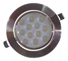 SPOT LED REDONDO PLATEADO DE EMPOSTRAR  12W 6500K AC85-265V FE