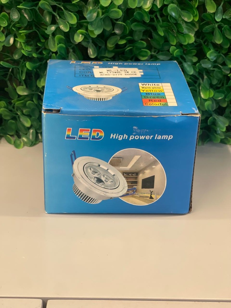 SPOT LED REDONDO PLATEADO EMPOSTRAR 3W 6000K AC85-277V ML