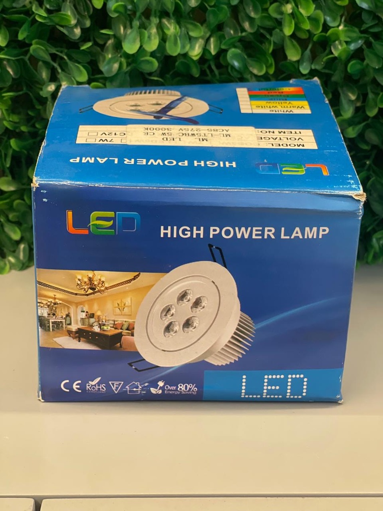 SPOT LED REDONDO PLATEADO EMPOSTRAR 5W 6500K AC85-275V ML