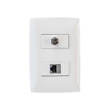 TOMA DE COAXIAL + TOMA TELEONO CIEN BLANCO LEVINTON