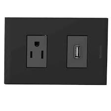 TOMA USB + TOMACORRIENTE NOBILE NEGRO 15A