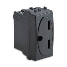TOMACORRIENTE MODULAR SENCILLO 110V C/T NEGRO MASTER