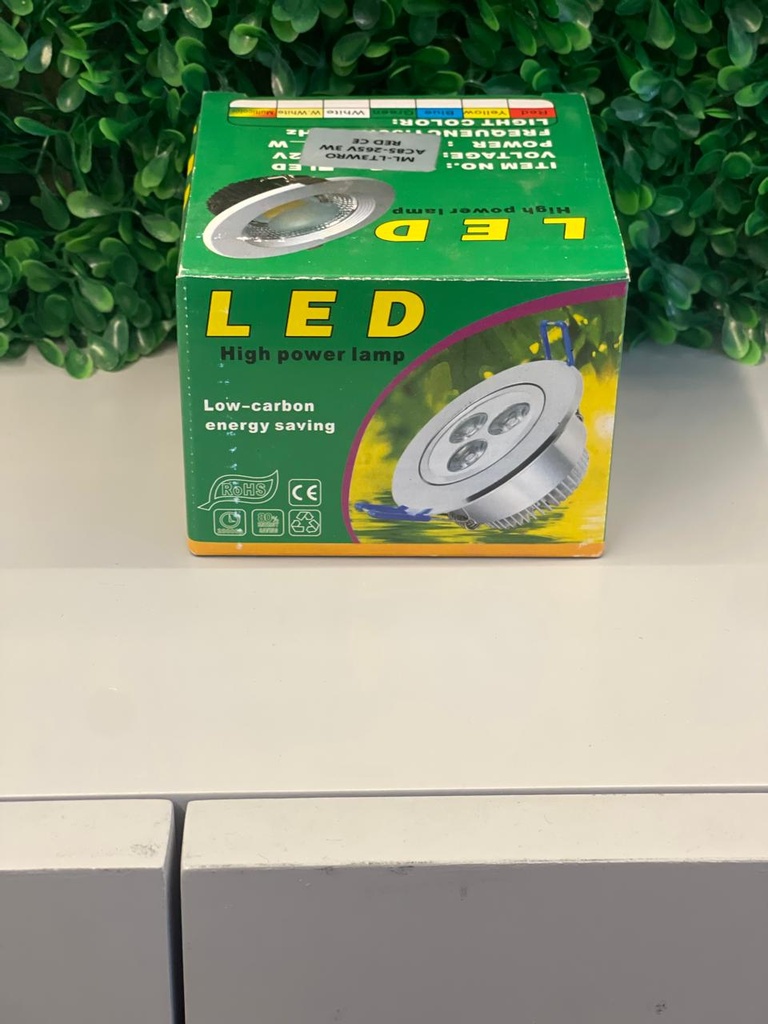 SPOT LED REDONDO PLATEADO EMPOSTRAR 3W ROJO  AC85-277V ML