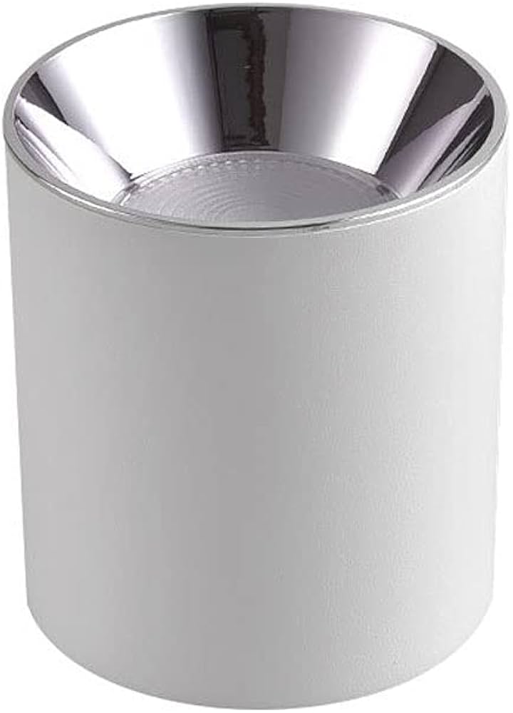 LAMPARA CILINDRICA DE SUPERFICIE DE METAL BLANCA 10W 3000K WJ