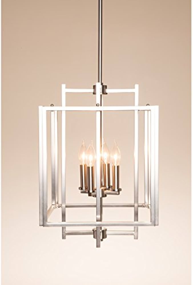 LAMPARA COLGANTE NIQUEL TIPO JAULA E14 ALLEN + ROTH