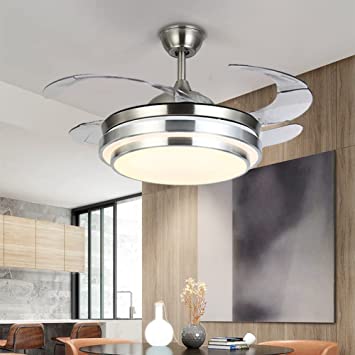 [ATP-0001] ABANICO DE TECHO CON LAMPARA PLATEADO AC110V